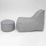 Load image into Gallery viewer, Deluxe Lounger and Round Pouf Light Grey
