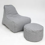 Load image into Gallery viewer, Deluxe Lounger and Round Pouf Light Grey
