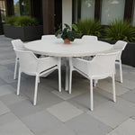 Load image into Gallery viewer, Drift Bailey Armchair Round 7pc Terrazzo Dining Setting
