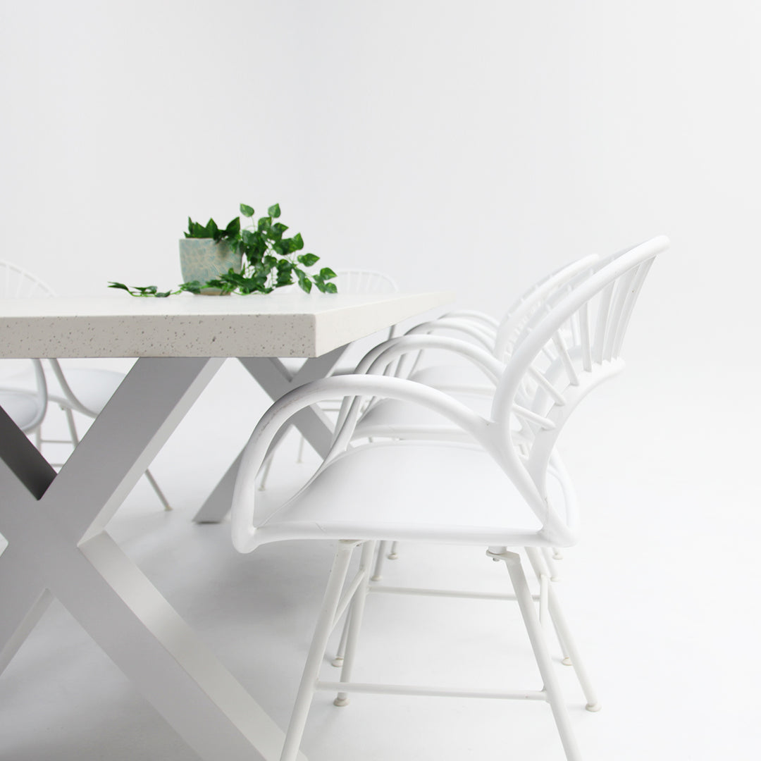 Drift Fantail 9pc Terrazzo Dining Setting