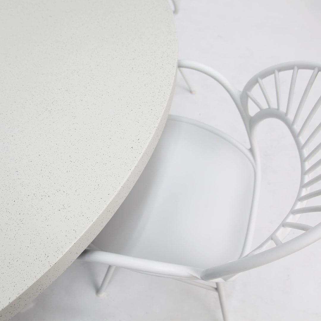 Drift Fantail Round 9pc Terrazzo Dining Setting