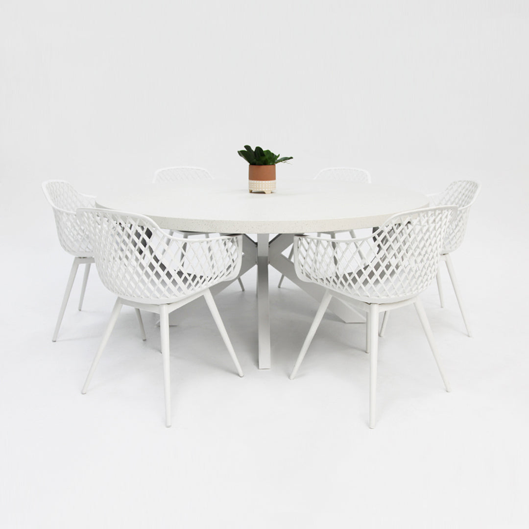 Drift Java Round 7pc Terrazzo Dining Setting
