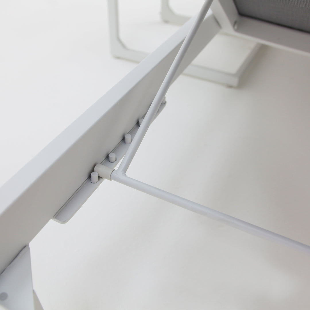 Elba 2pc Sunlounge and Table Setting - White