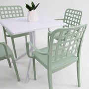 Frankie 5pc Armchair Dining Setting - Green/White