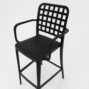 Frankie Resin Barstool with Arms - Black