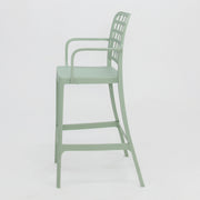 Frankie Resin Barstool with Arms - Green