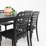 Load image into Gallery viewer, Frankie Azura 9pc Dining Set ARMLESS - Black