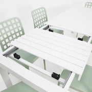 Frankie Azura 7pc Dining Set Armless - White Green