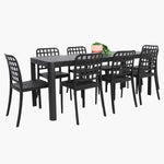 Load image into Gallery viewer, Frankie Azura 9pc Dining Set ARMLESS - Black