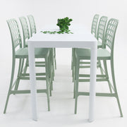 Frankie Remix 7pc Bar Set Armless - White Green