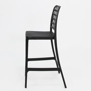 Frankie Resin Armless Barstool Chair - Black