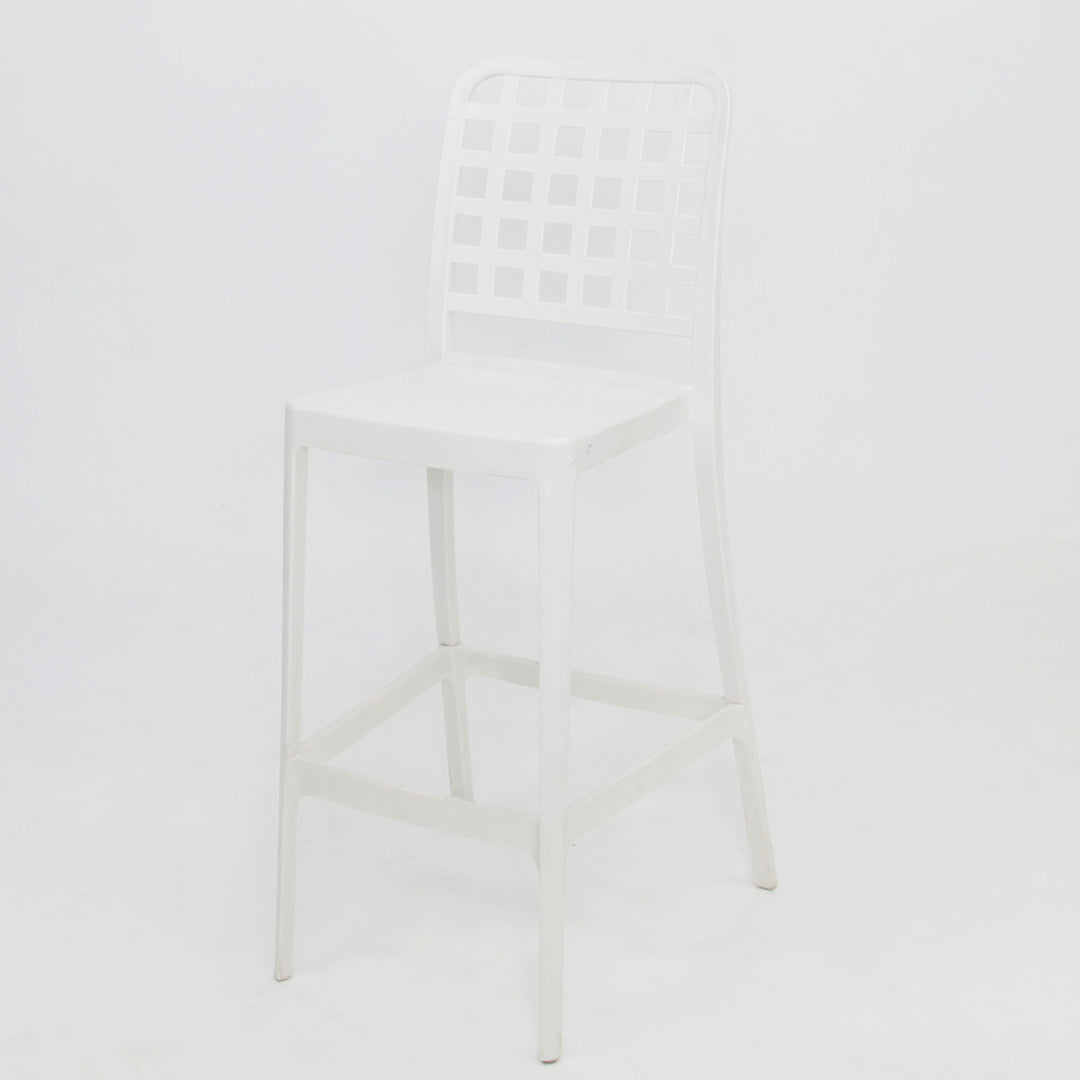 Frankie Resin Armless Barstool - White