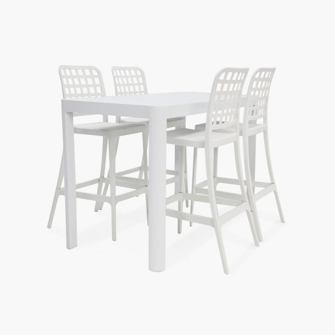 Frankie Armless Remix 5Pc Bar Setting - White
