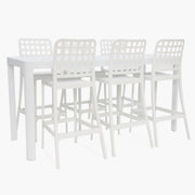 Frankie Remix 7pc Bar Set Armless - White
