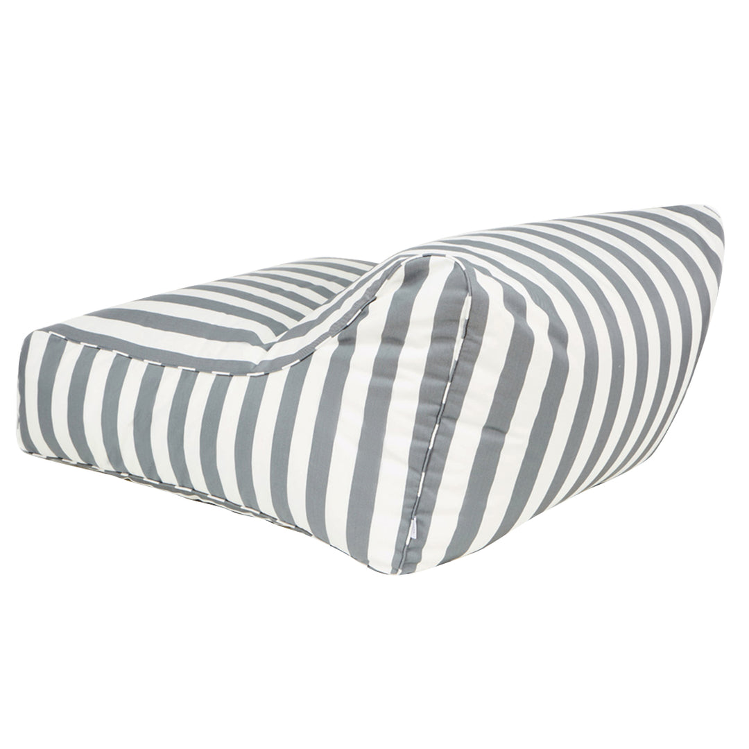 Hang Out Grey + White Outdoor Beanbag