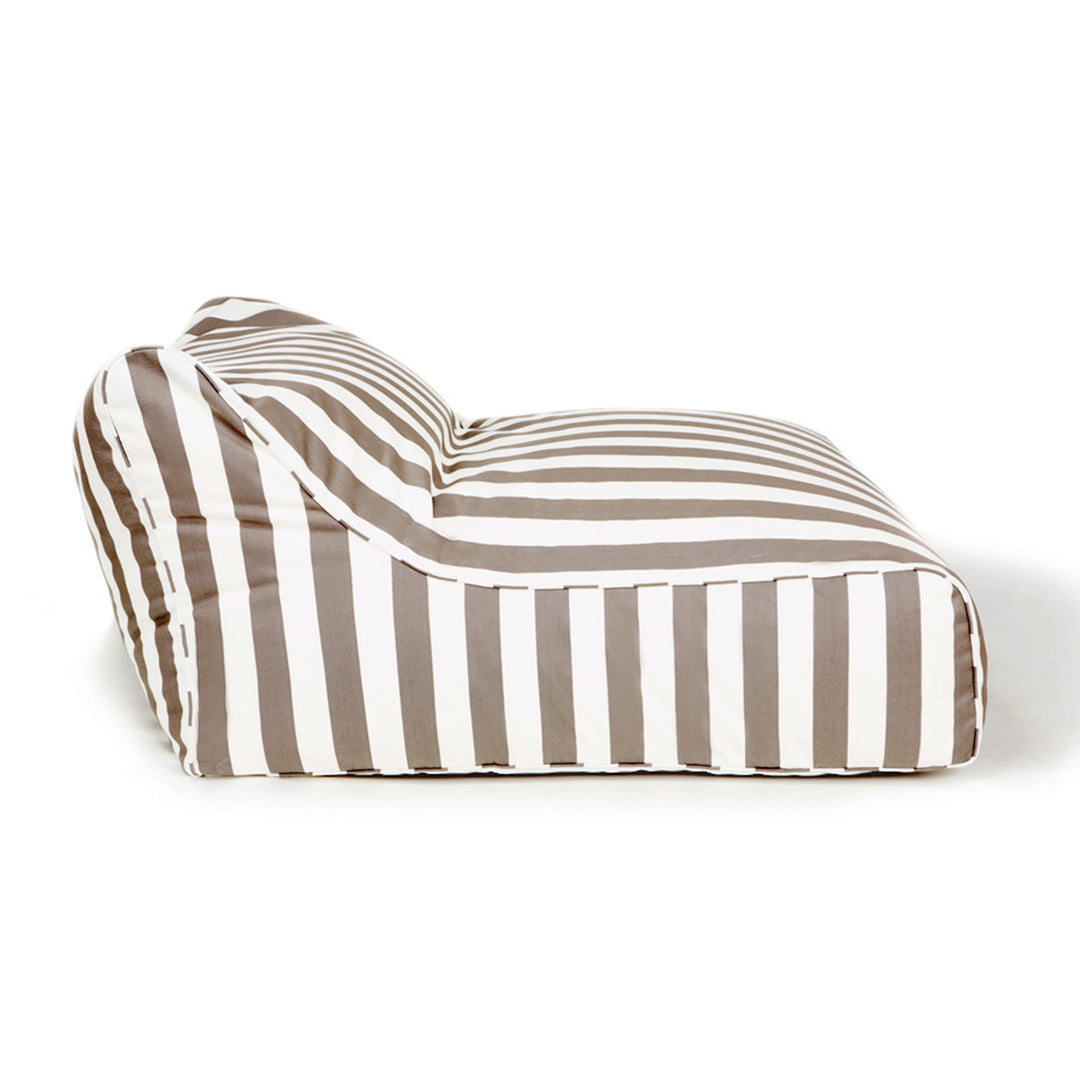 Hang Out Taupe + White Stripe Outdoor Beanbag