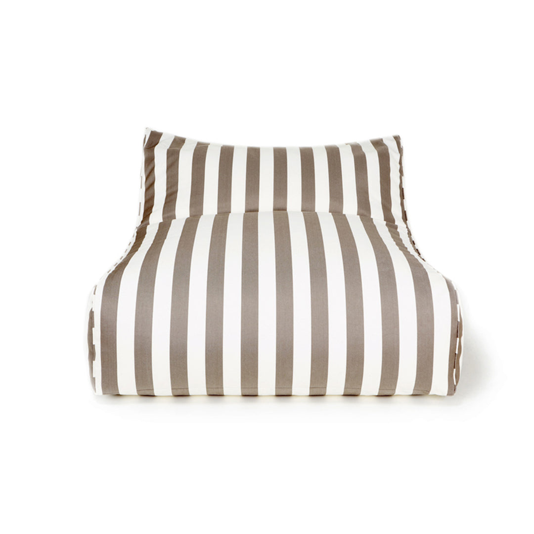 Hang Out Taupe + White Stripe Outdoor Beanbag