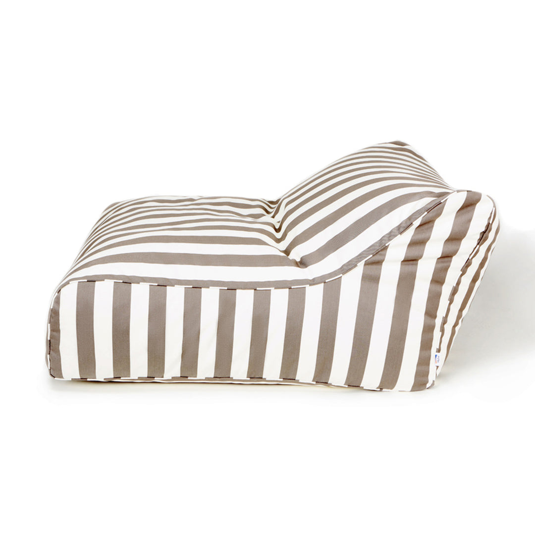 Hang Out Taupe + White Stripe Outdoor Beanbag