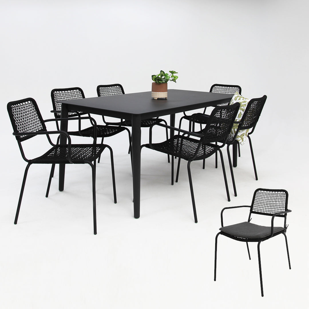 Java Bahamas 7pc Dining Setting - Black