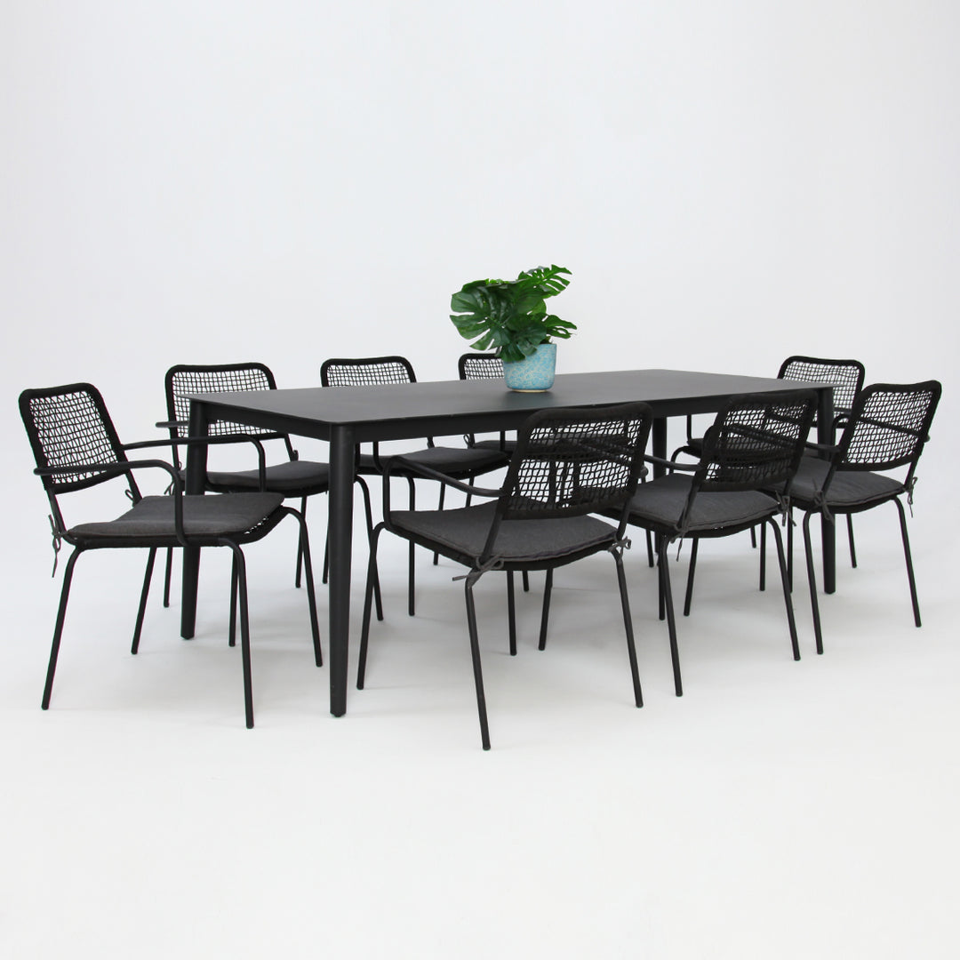 Java Bahamas 9pc Dining Setting - Black