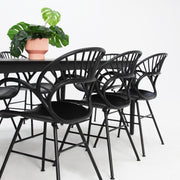 Java Fantail 9pc Dining Set - Black