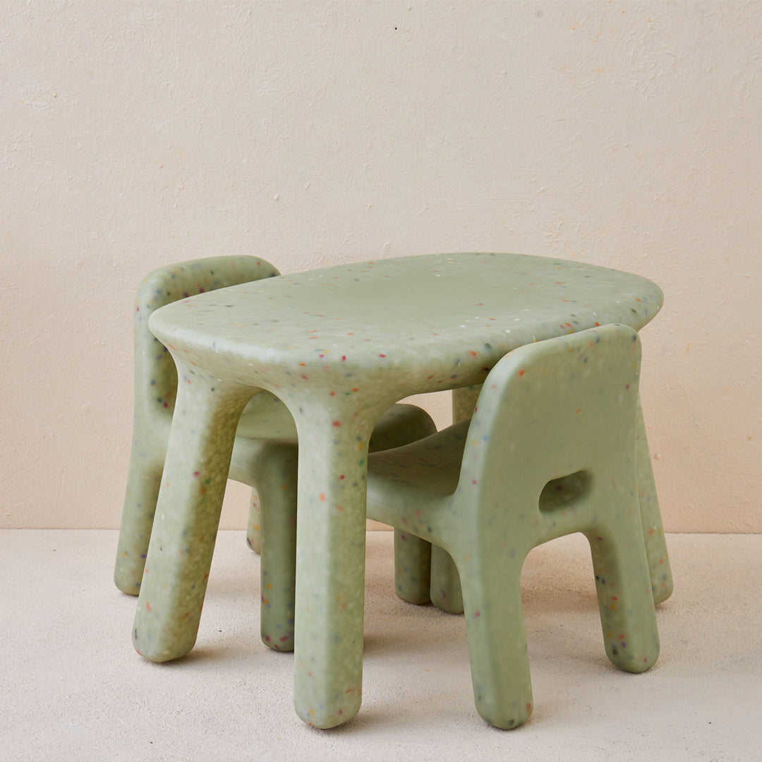Odie Kids 3pc Table and Chair Set - Green Sprinkle