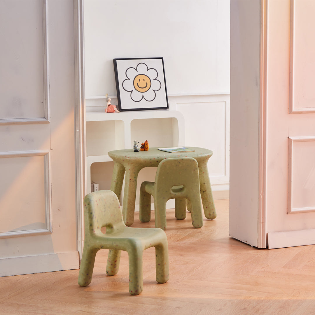 Odie Kids 3pc Table and Chair Set - Green Sprinkle
