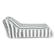 Laid Back Grey + White Outdoor Beanbag
