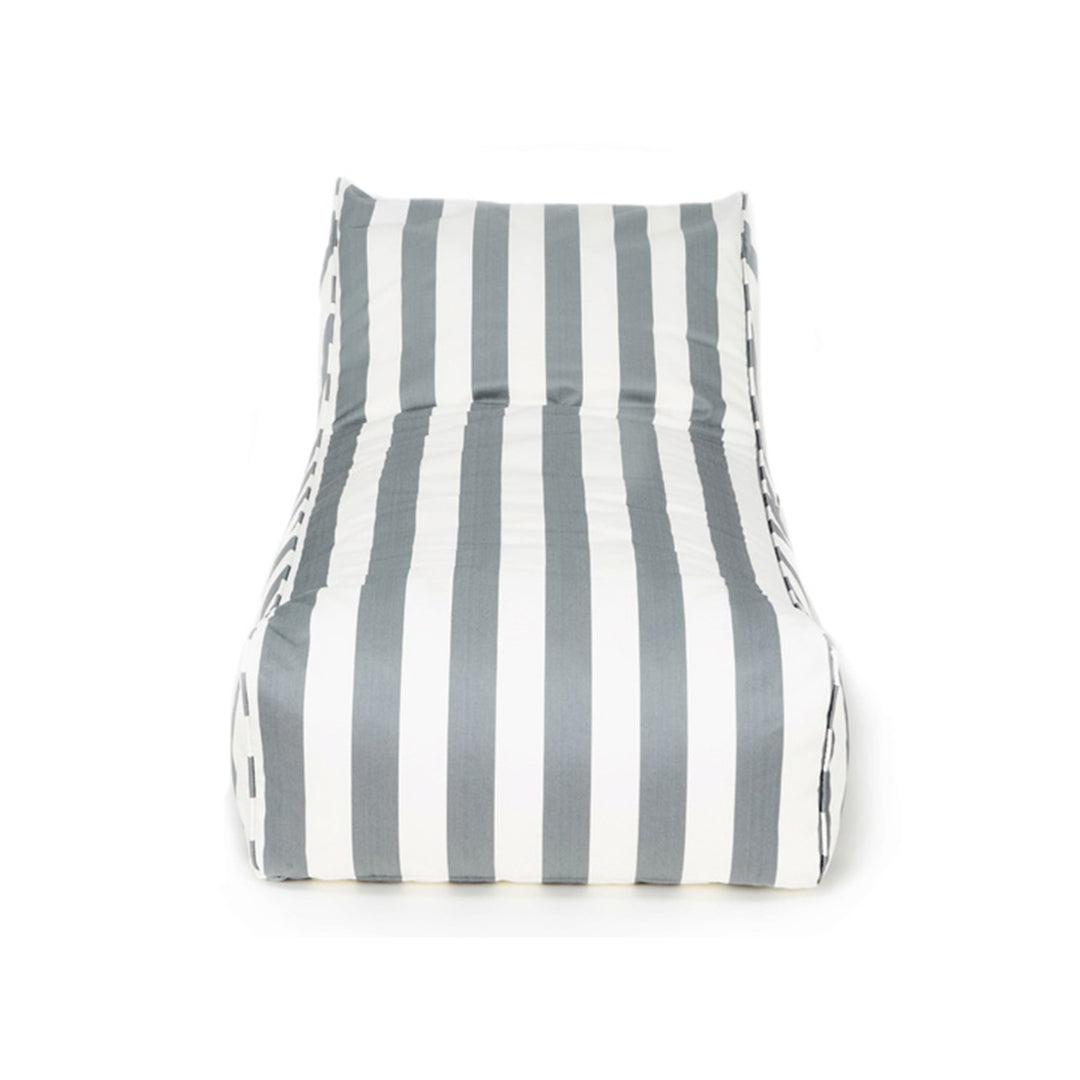 Laid Back Grey + White Outdoor Beanbag