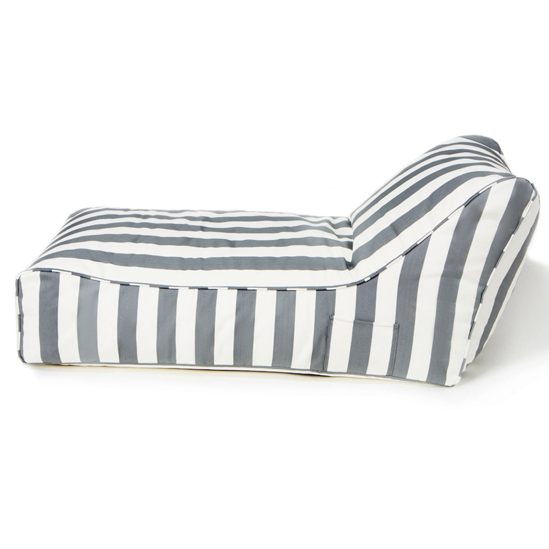 Laid Back Grey + White Outdoor Beanbag