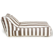 Laid Back Taupe + White Outdoor Beanbag