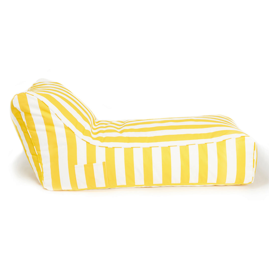 Laid Back Yellow + White Outdoor Beanbag