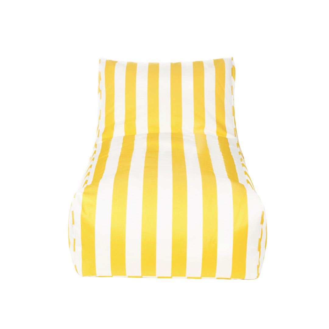 Laid Back Yellow + White Outdoor Beanbag