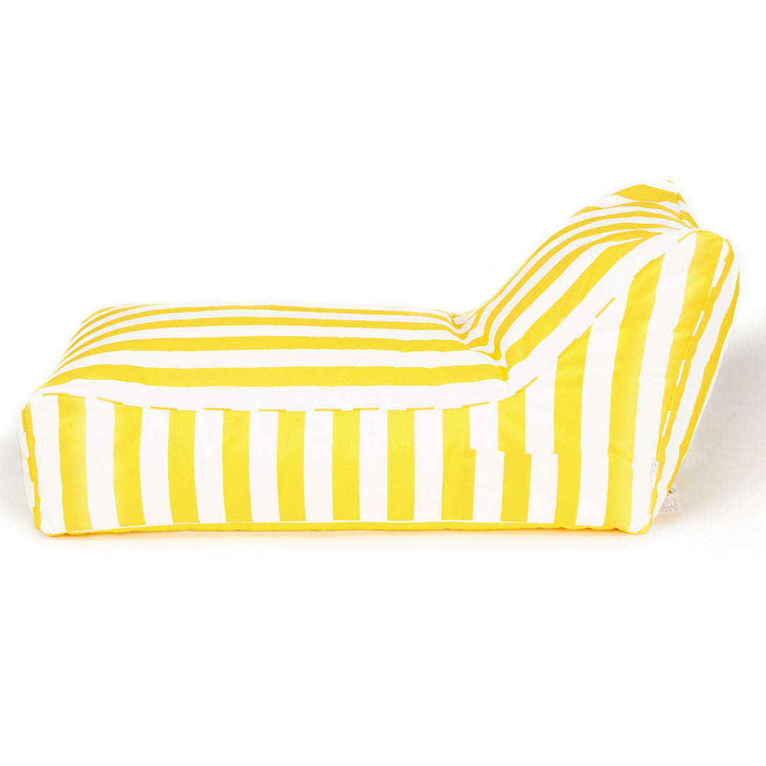 Laid Back Yellow + White Outdoor Beanbag