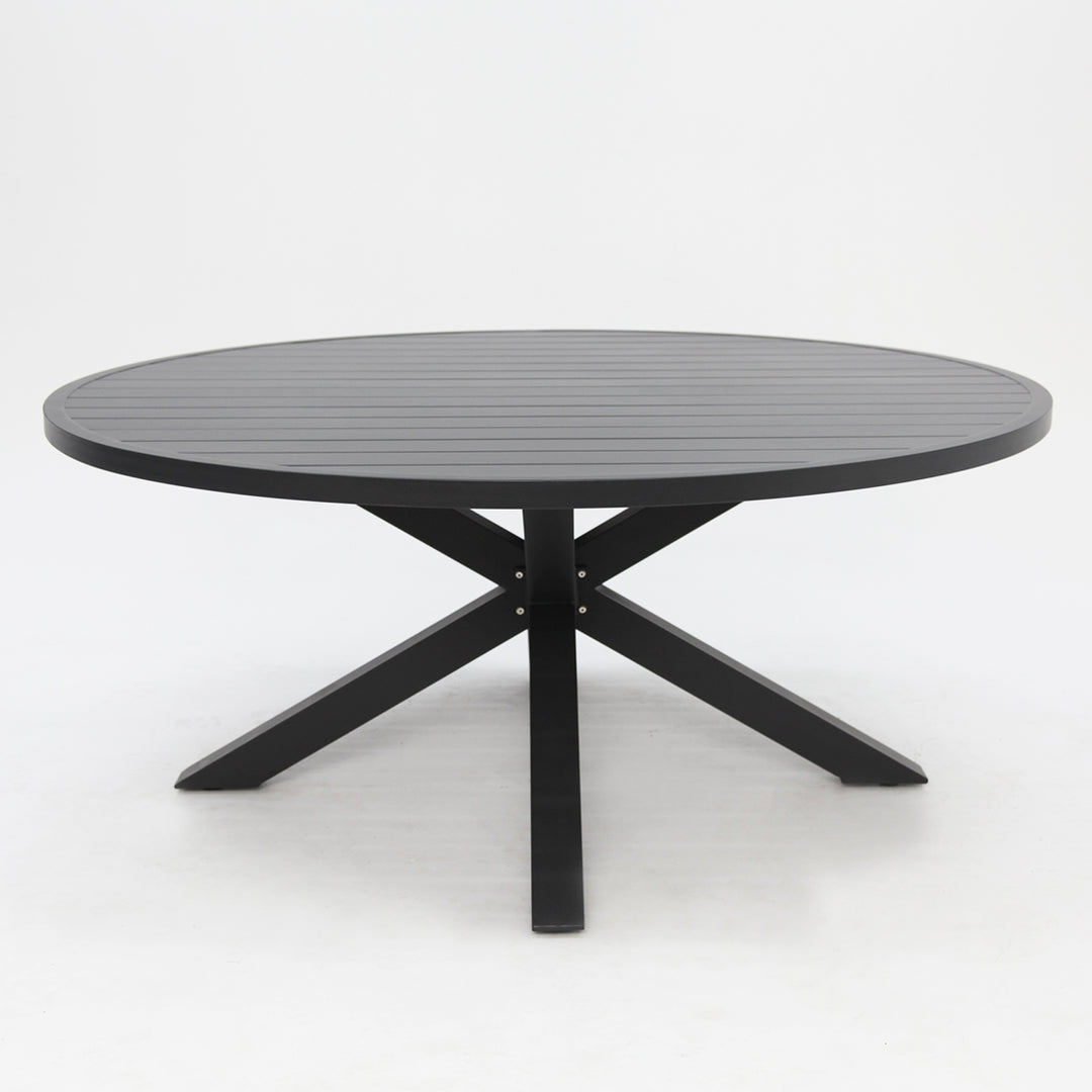 Matzo 173cm Round Dining Table - Gunmetal