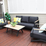Load image into Gallery viewer, Milton 4pc Aluminium Lounge Setting - Black
