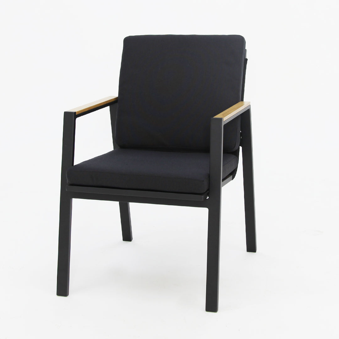 Milton Dining Chair With Cushions Black