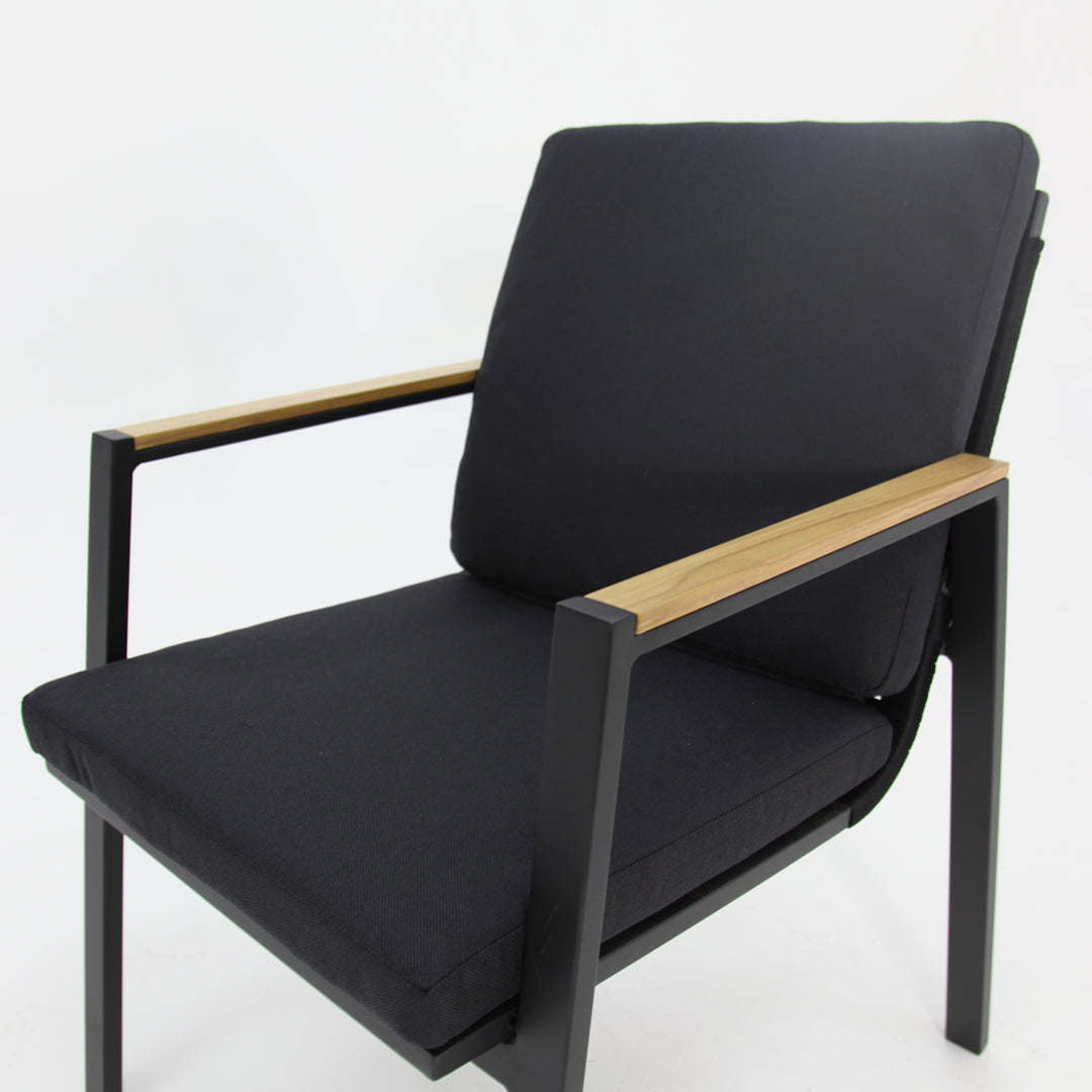 Milton Dining Chair With Cushions Black