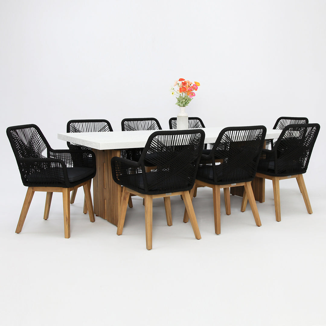 Montecito Albenga 9pc Dining Setting - Black