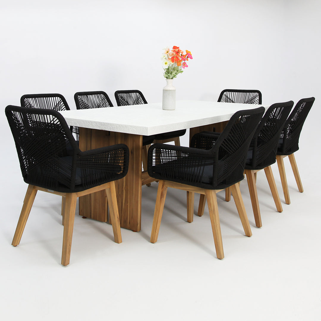 Montecito Albenga 9pc Dining Setting - Black