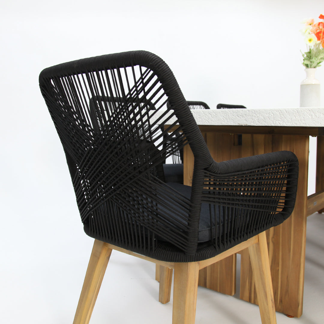 Montecito Albenga 9pc Dining Setting - Black