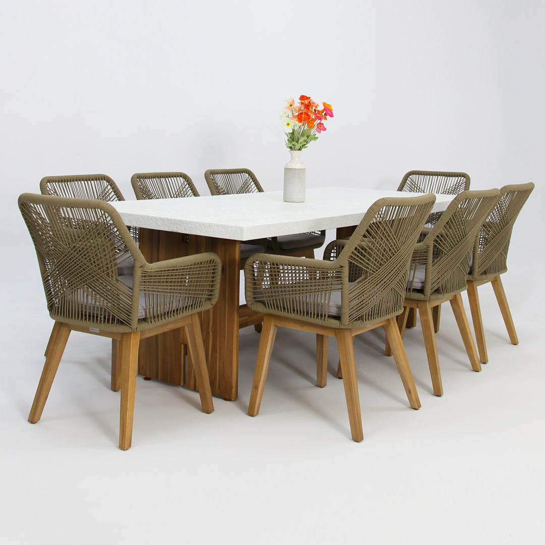 Montecito Albenga 9pc Dining Setting - Taupe