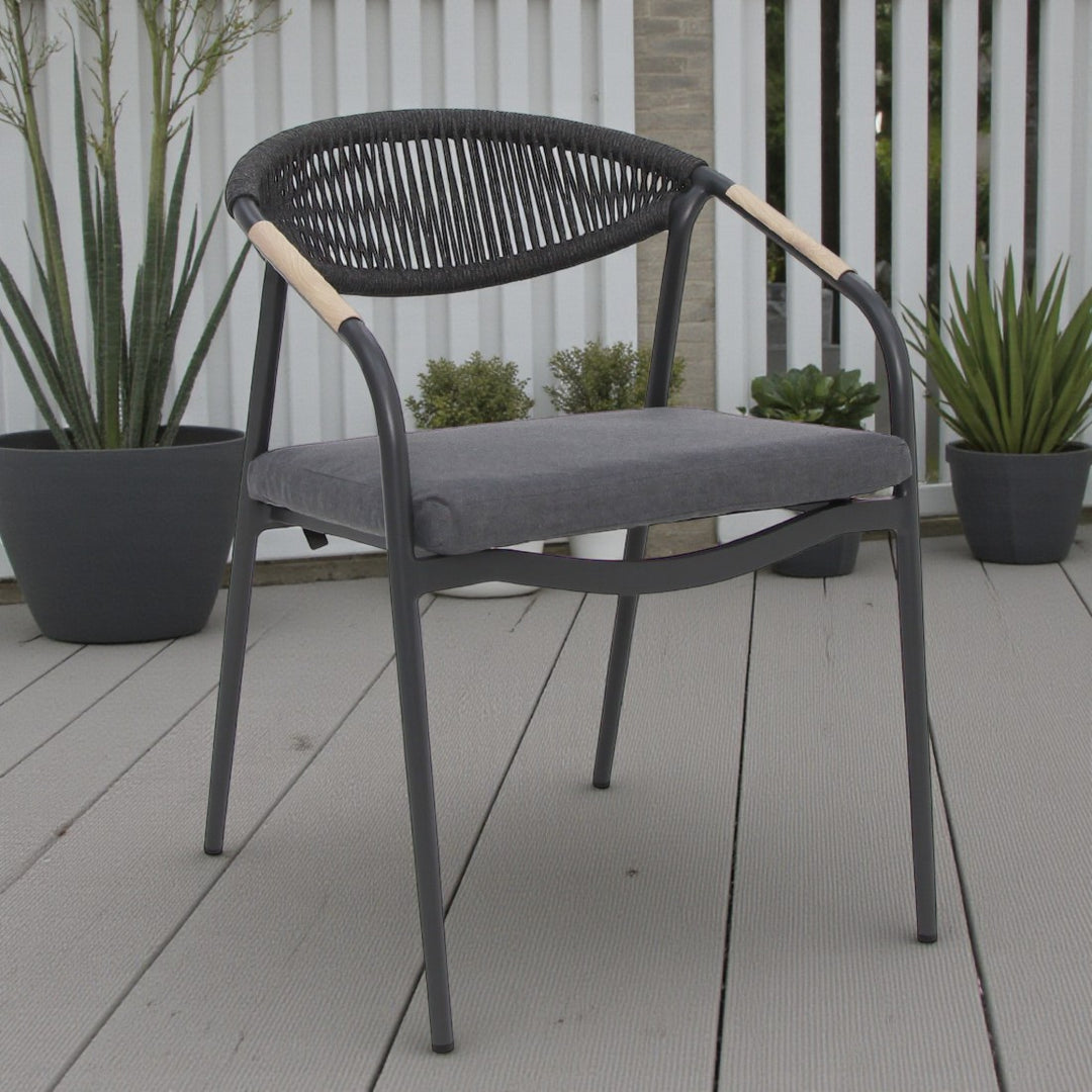 Octavia Aluminium Stacking Chair - Grey