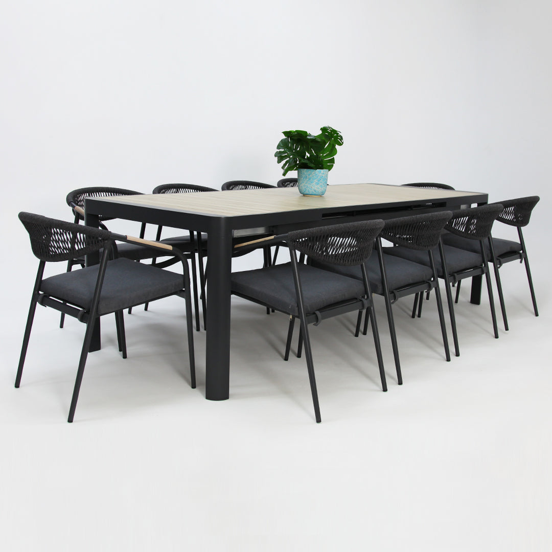 Octavia 11pc Extendable Dining Setting - Grey