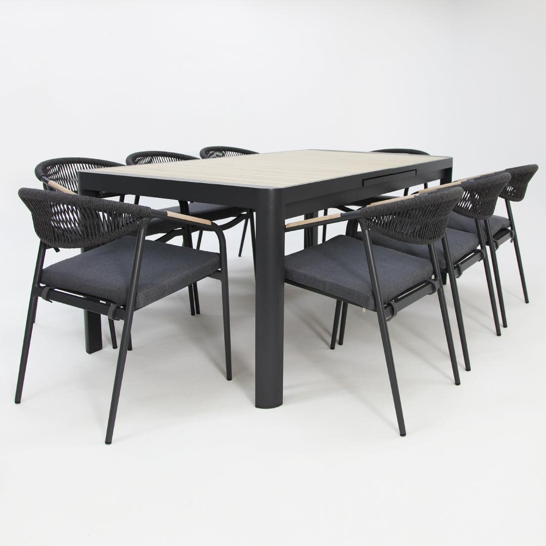 Octavia 11pc Extendable Dining Setting - Grey