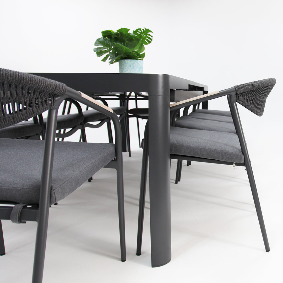 Octavia 11pc Extendable Dining Setting - Grey