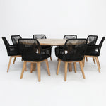 Load image into Gallery viewer, Oscar Albenga 9pc Dining Setting - Black
