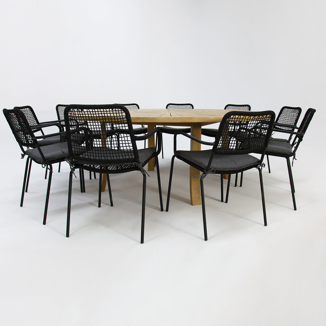 Oscar Bahamas 11pc Dining Setting - Black