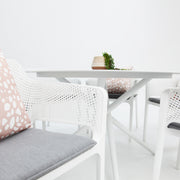 Persia Bailey Armchair Round 7pc Dining Setting - White