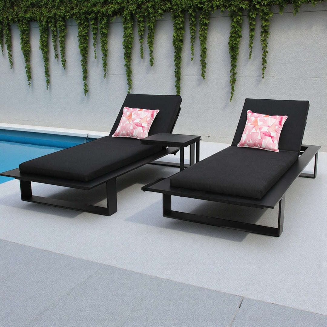 Hayman 3pc Sunlounge Setting - Black